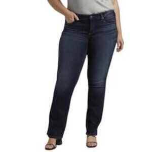 Silver Jeans Co. Indigo Denim Wash High Rise Britt Slim Bootcut Jeans Plus 20/31